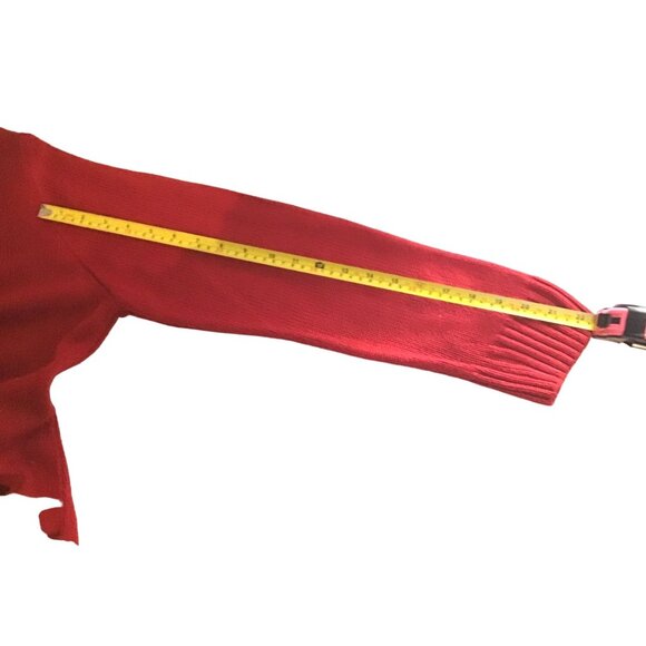 Venus Womens Red Knit Cardigan Wrap Sweater With Buckle Detail Size M - Picture 4 of 7